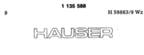 HAUSER Logo (DPMA, 15.07.1988)