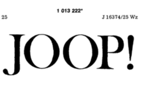 JOOP! Logo (DPMA, 05.11.1980)