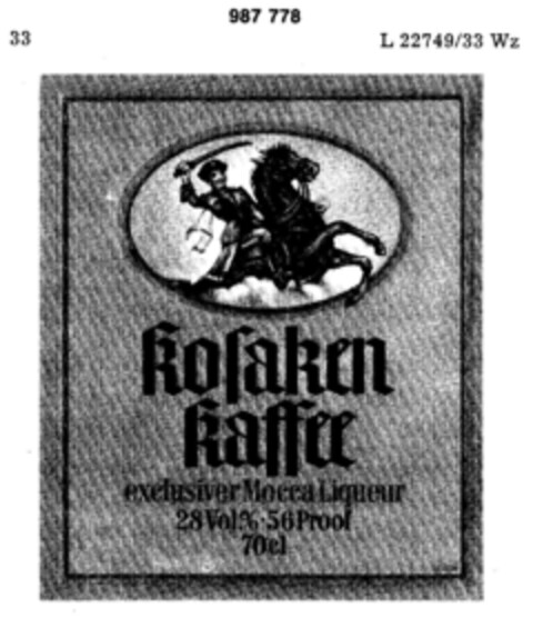 kosaken kaffee Logo (DPMA, 10/23/1978)