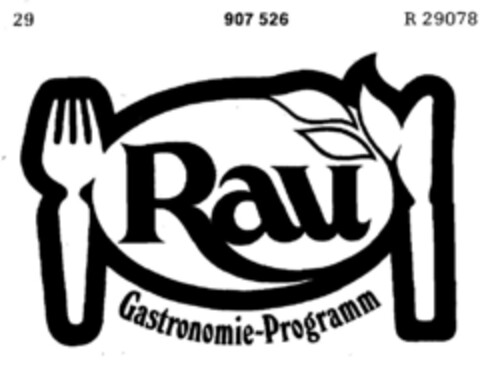 Rau Gastronomie-Programm Logo (DPMA, 07.08.1972)