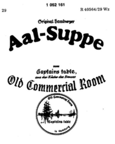 Original Hamburger Aal-Suppe vom Captains table,aus der Küche des Hauses  Old Commercial Room Logo (DPMA, 16.11.1982)