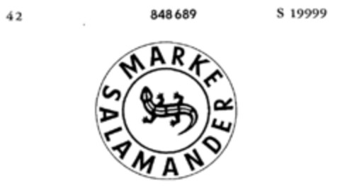 SALAMANDER Logo (DPMA, 06/07/1967)