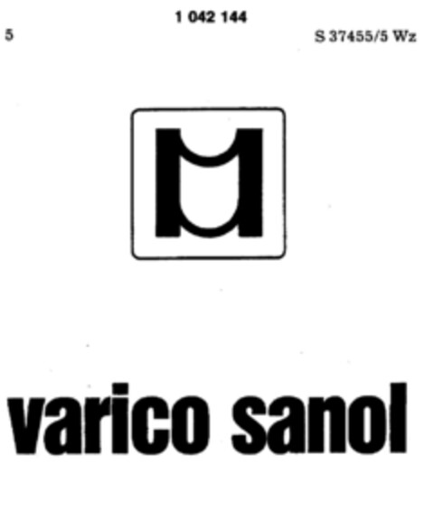 varico sanol Logo (DPMA, 19.04.1982)