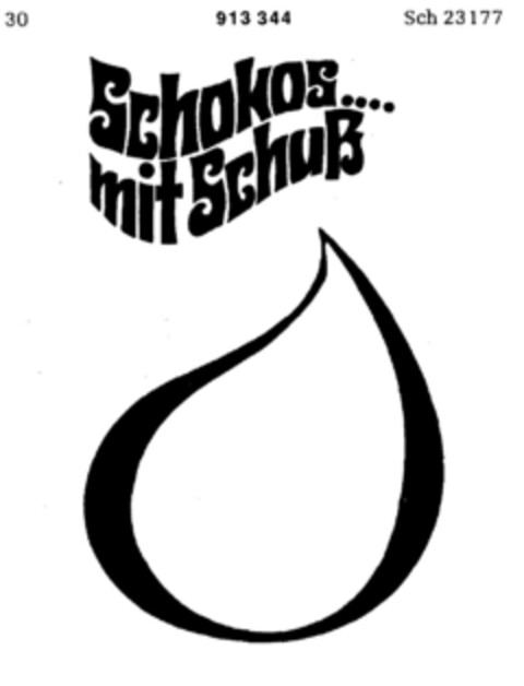 Schokos....mit Schuß Logo (DPMA, 17.12.1971)