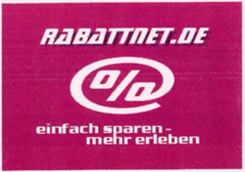 RABATTNET.DE % einfach sparen - mehr erleben Logo (DPMA, 06.11.2001)