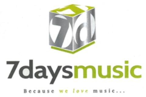 7daysmusic Because we love music... Logo (DPMA, 27.04.2016)