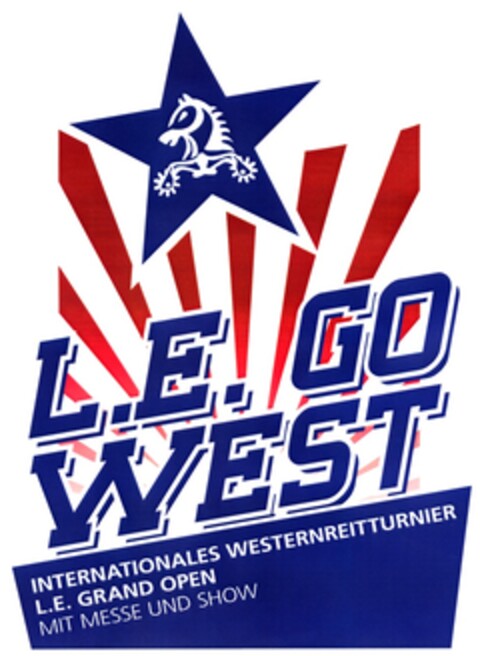 L.E. GO WEST INTERNATIONALES WESTERNREITTURNIER Logo (DPMA, 22.11.2007)