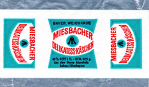 MIESBACHER DELIKATESS-KÄSCHEN Logo (DPMA, 02/18/1976)