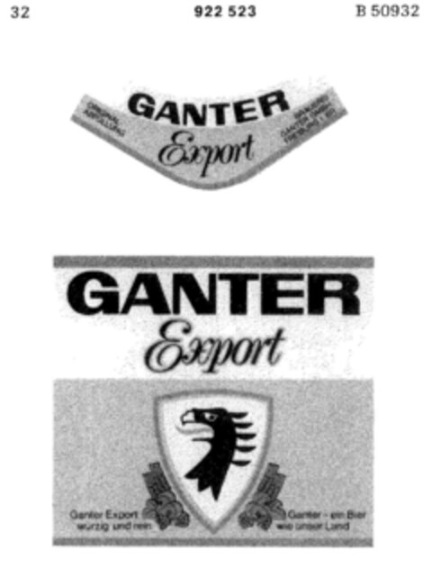 GANTER Export Logo (DPMA, 05/22/1973)