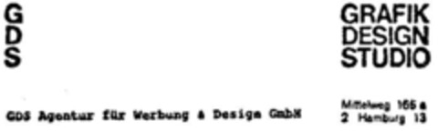 GDS GRAPHIK DESIGN STUDIO Logo (DPMA, 03/02/1976)