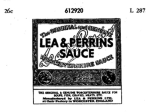 LEA & PERRINS SAUCE Logo (DPMA, 18.01.1950)