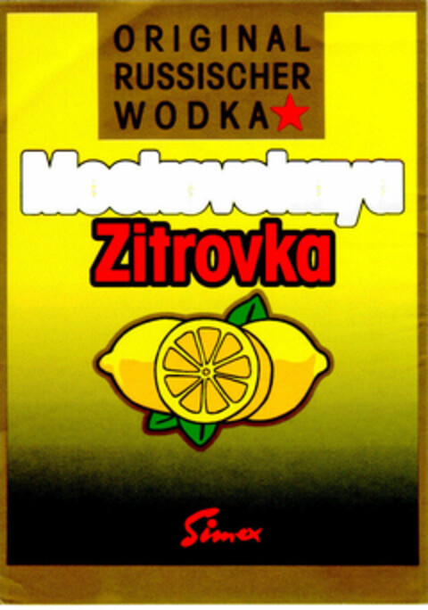 Zitrovka ORIGINAL RUSSISCHER WODKA Logo (DPMA, 10/04/1994)