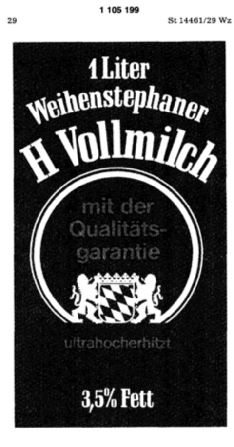 Weihenstephaner H Vollmilch Logo (DPMA, 22.10.1985)