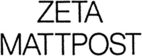 ZETA MATTPOST Logo (DPMA, 07/23/1992)