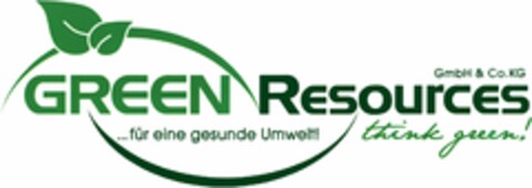 GREEN Resources GmbH & Co.KG...für eine gesunde Umwelt! think green! Logo (DPMA, 23.01.2020)