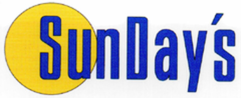 SunDay's Logo (DPMA, 12/23/1996)