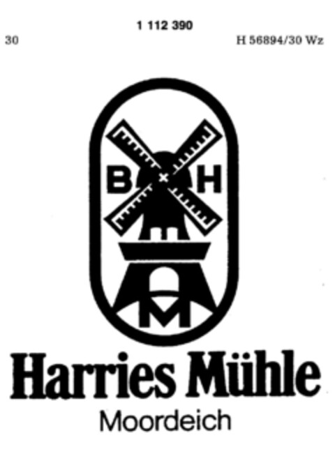 Harries Mühle Moordeich Logo (DPMA, 11.11.1986)