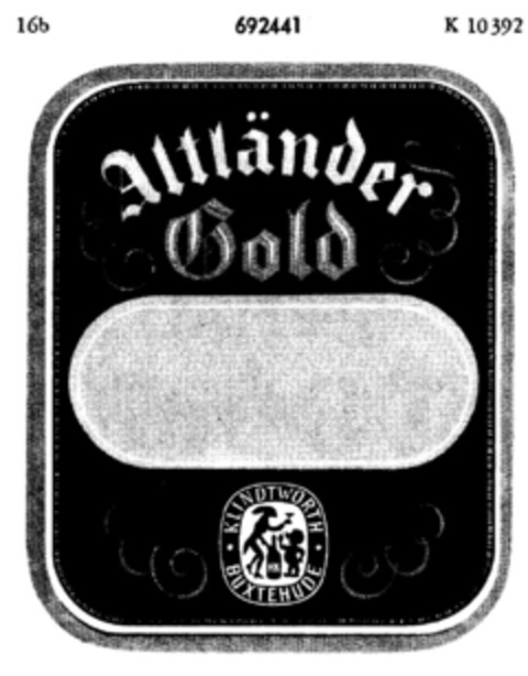 Altländer Gold KLINDTWORTH BUXTEHUDE Logo (DPMA, 06/02/1955)