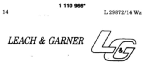 LEACH & GARNER Logo (DPMA, 21.03.1987)