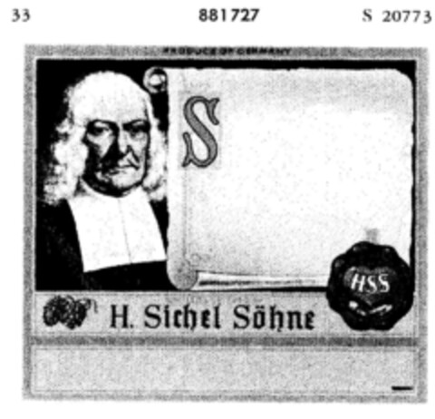 H. Sichel Söhne Logo (DPMA, 14.02.1968)