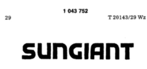 SUNGIANT Logo (DPMA, 22.02.1980)