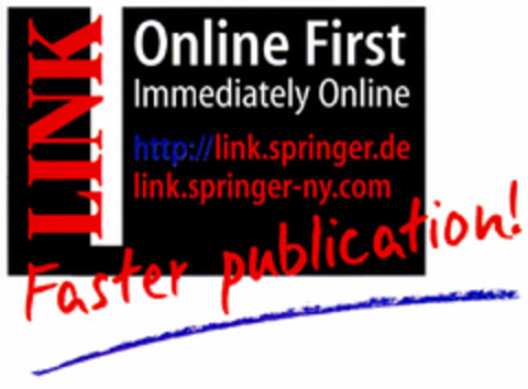 LINK Online First Immediately Online Faster piblication! Logo (DPMA, 07/27/2000)