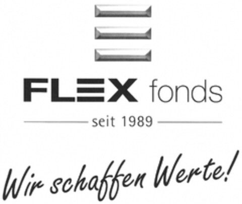 FLEX fonds seit 1989 Wir schaffen Werte! Logo (DPMA, 08.07.2011)