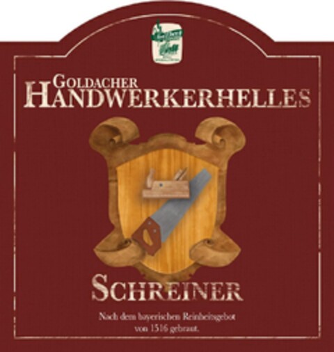 GOLDACHER HANDWERKERHELLES SCHREINER Logo (DPMA, 26.08.2016)