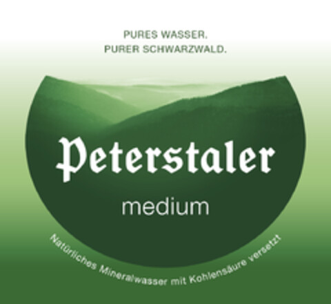 PURES WASSER. PURER SCHWARZWALD. Peterstaler medium Logo (DPMA, 16.12.2021)