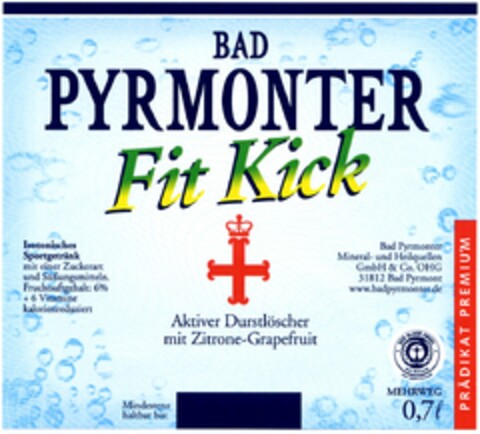 BAD PYRMONTER Fit Kick Logo (DPMA, 17.12.2004)