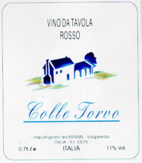 Colle Torvo VINO DA TAVOLA ROSSO Logo (DPMA, 08.08.1997)