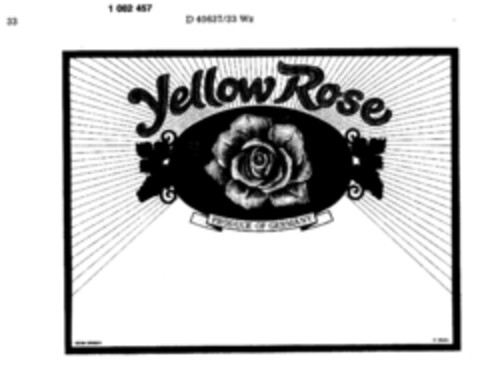 Yellow Rose PRODUCE OF GERMANY Logo (DPMA, 30.01.1985)