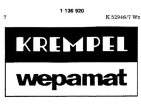 KREMPEL wepamat Logo (DPMA, 29.06.1988)