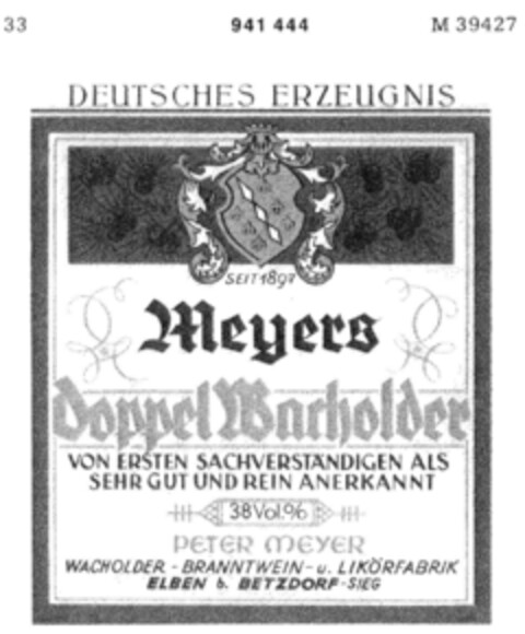 Meyers Doppel Wacholder Logo (DPMA, 24.07.1974)
