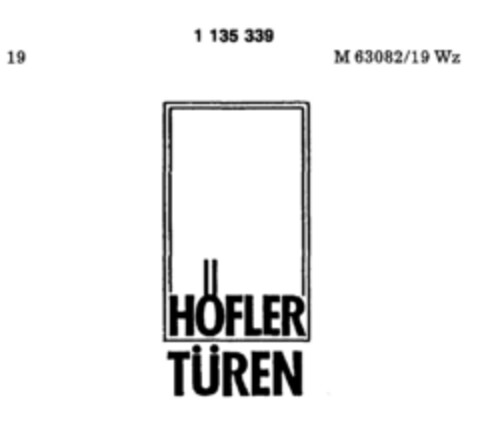 HÖFLER TÜREN Logo (DPMA, 06/16/1988)