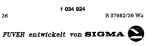 FUVER entwickelt von SIGMA Logo (DPMA, 21.01.1982)