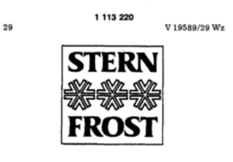 STERN FROST Logo (DPMA, 07.11.1985)