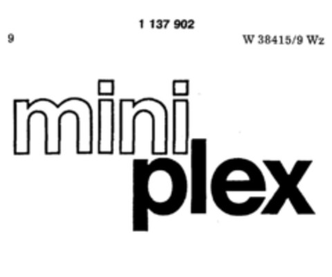 mini plex Logo (DPMA, 08/20/1988)