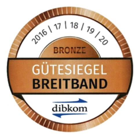 BRONZE GÜTESIEGEL BREITBAND dibkom Logo (DPMA, 21.11.2016)