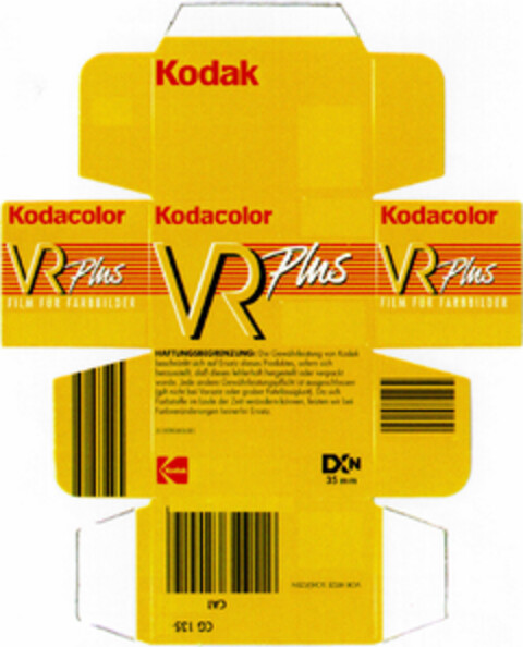 Kodacolor VR Plus Logo (DPMA, 04.10.1995)