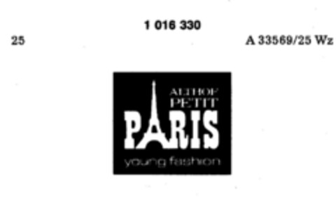 ALTHOF PETIT PARIS Logo (DPMA, 12.07.1980)