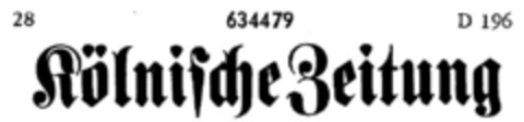 Kölnische Zeitung Logo (DPMA, 23.11.1949)