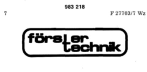 foerster technik Logo (DPMA, 11/23/1977)