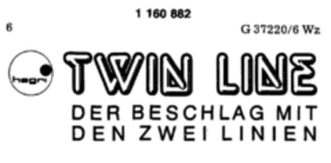 hagri TWIN LINE DER BESCHLAG MIT DEN ZWEI LINIEN Logo (DPMA, 04.09.1989)