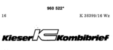 Kieser KC Kombibrief Logo (DPMA, 29.03.1977)