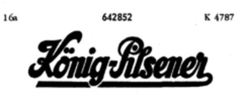 König-Pilsener Logo (DPMA, 07/29/1952)