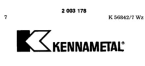 K KENNAMETAL Logo (DPMA, 10/04/1990)