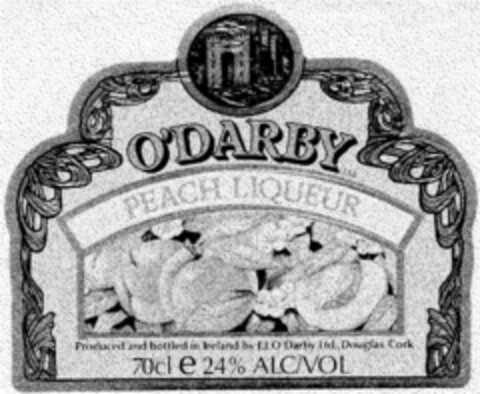 O`DARBY PEACH LIQUEUR Logo (DPMA, 05/30/1987)
