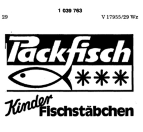 Packfisch Kinder Fischstäbchen Logo (DPMA, 04/17/1982)