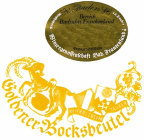 Goldener Bocksbeutel REICHOLZHEIM TAUBER Logo (DPMA, 09.07.1983)